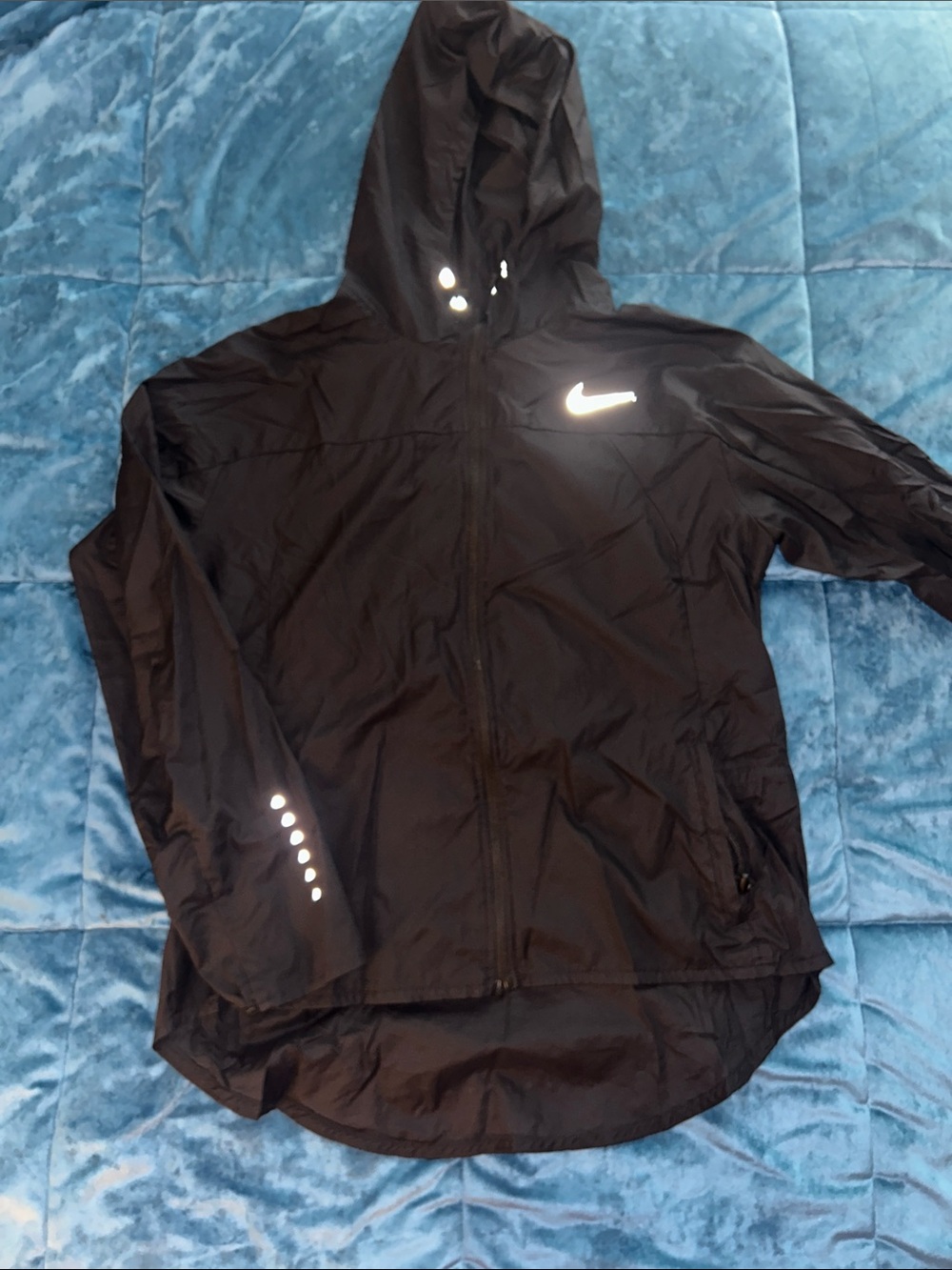 Nike Black Hooded Reflective Shell Jacket